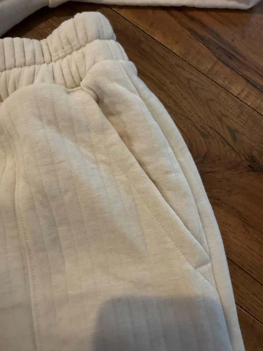 Old Navy Cream Ribbed Cropped Sweatshirt & Wide-Leg Pants Set- Super-Soft - Picture 2 of 5